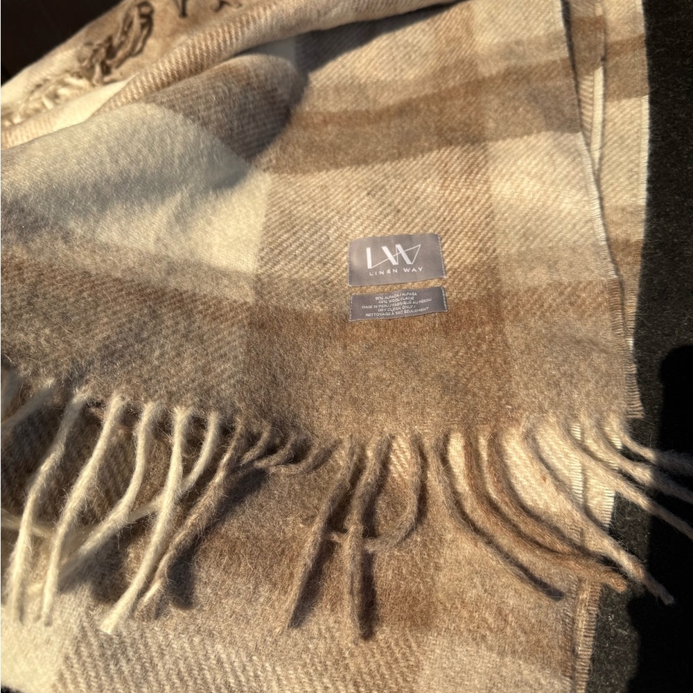 Linen Way Plaid Wool Blanket